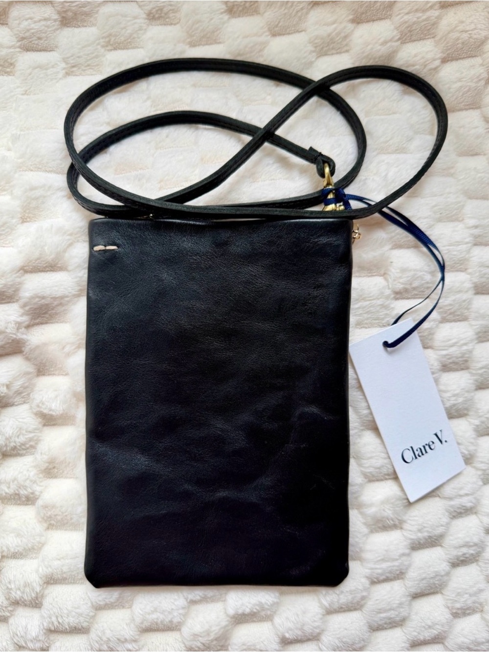 • Clare V • NWT Poche Black Leather Crossbody